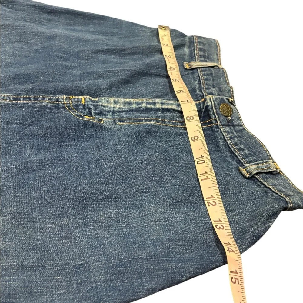 Denim A-Line Skirt long front slit y2k festival western casual coastal cowgirl